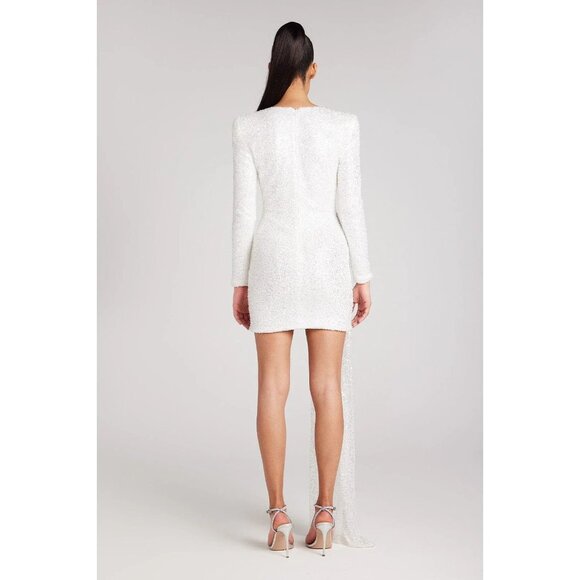 Nadine Merabi Leah White Sequin Dress Small - Picture 4 of 15